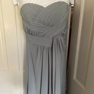 Jasmine Size 8 (Extra length +5 in.) Platinum Cross Ruched Sweetheart Long Gown